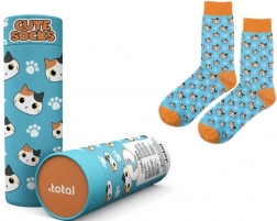 Bavlněné ponožky s modrou kočičkou