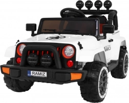 Dětské elektrické terénní auto Full Time 4WD s pohonem 4x4, dálkovým ovládáním a LED osvětlením – Bílá