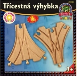 Třícestná výhybka pro dřevěné vláčkodráhy – 2 ks
