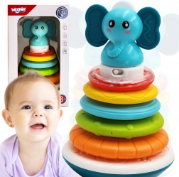 Interaktivní věž Sloník s kroužky od Woopie Toys