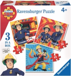 Ravensburger puzzle Požárník Sam 3v1 (25, 36 a 49 dílků)