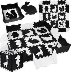 Pěnové puzzle – kontrastní dětská podložka Zvířata 120 × 120 cm