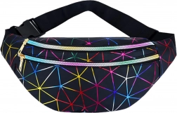 Unisex ledvinka s holografickým geometrickým vzorem, 3 kapsy, nastavitelný popruh