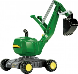 dětská šlapací kopací jeřáb rolly toys john deere – zelený