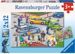 Ravensburger puzzle S modrým světlem na cestách 2×12 dílků