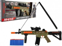 Dětský samopal na pěnové šipky se světlem, zvukem a vibracemi – 60 cm, 12 šipek