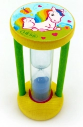 Přesýpací hodiny pro měření doby čištění zubů Jednorožec