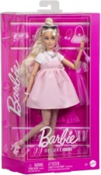 Barbie deluxe modelka s mašlovými šaty