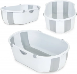 Skládací dětská vanička s vypouštěcím špuntem, šedá ECOTOYS