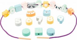 Navlékací dřevěné korálky v pastelových barvách SMALL FOOT