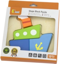 Viga první dřevěné mini puzzle – loď