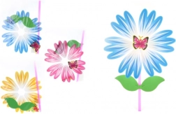 Větrník květina na plastové tyčce