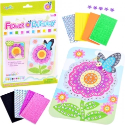 Mozaika květ s motýlkem