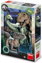 Puzzle s motivem Jurský Svět - 100 XL dílků neon