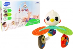 Hudební kolotoč na postýlku a kočárek s barevnými ptáčky