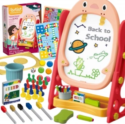 woopie oboustranná magnetická tabule na kreslení a učení písmen a čísel, 56 dílů