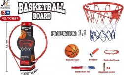 Kovový basketbalový koš 1:1 se sítí, míčem a pumpičkou