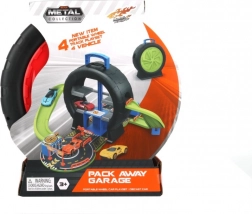 Hrací set v kufru ve tvaru pneumatiky se 4 autíčky