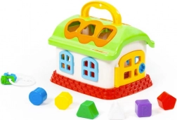 Veselý dětský domeček – tvarovací vkládačka s rukojetí