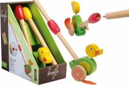 Dřevěná jezdící kachna na tyči JOUECO