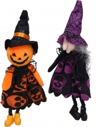 Dekorace na Halloween čarodějnice a strašák na zavěšení