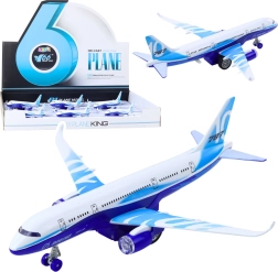 Kovový osobní letoun s natahovacím pohonem, světly a zvuky 23 cm