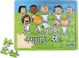Dřevěné puzzle Snoopy a fotbal