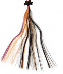 Duhový pramínek vlasů s halloweenskou sponou