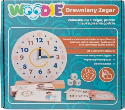 Dřevěné výukové hodiny WOODIE 3v1