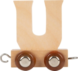 dřevěný vagónek s písmenem U pro vláčkodráhy small foot