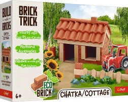 Trefl Brick Trick eco chata – stavebnice z pravých mini cihel (85 dílků)