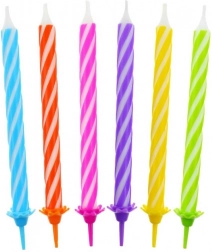 Narozeninové svíčky se spirálovým vzorem GODAN, 24 ks