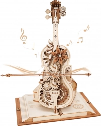 ROBOTIME kouzelné violoncello – 3D dřevěné mechanické puzzle a hudební skříňka