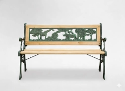 Zahradní lavička pro děti 82 × 39 × 50 cm ze dřeva a litiny