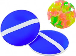 Hra na zručnost s kulatými pálkami a míčkem s přísavkami Modrá