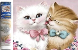 diamantové malování zamilované kočky 30 × 40 cm