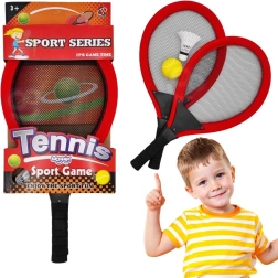 WOOPIE velké tenisové a badmintonové rakety pro děti se sadou míčku a košíčku