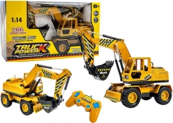 RC stavební pásová rypadla se spychákem 1:14
