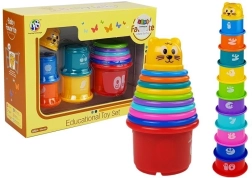 Pyramida Kelímky pro Děti s Kočičím Vzorem