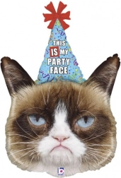 Fóliový balónek mrzutá kočička 74 cm