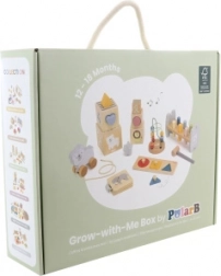 Dřevěná vzdělávací sada pro batolata 12–18 měsíců PolarB Grow‑With‑Me Box