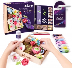 OKTO ROMANCE Výtvarná modelovací sada DIY květiny s dřevěným rámem  21x21 cm