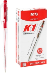Kuličkové pero M&G K1 0,5 mm – červená náplň