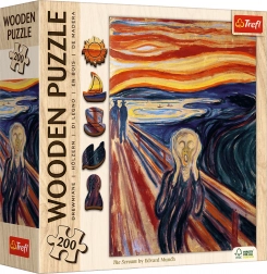 Dřevěné oboustranné puzzle TREFL – EDVARD MUNCH: Výkřik, 200 dílků
