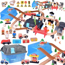 Dřevěná kolejnice s městským vlakem 100 ks