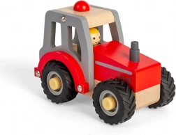 Dřevěný traktor Bigjigs Toys červený