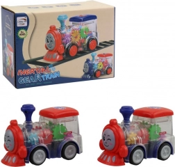 Lokomotiva s Ozubenými Kolečky na Baterie se Světlem