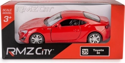Kovový model RMZ City Toyota 86 1:32 s otevíracími dveřmi a pull-back pohonem