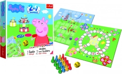 Dvě hry 2 v 1: Člověče, nezlob se! a Hadi a žebříky PRASÁTKO PEPPA od TREFL