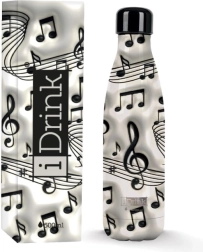 Bílá termoláhev Music 500 ml